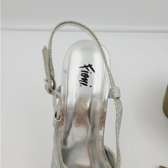 Fioni Silver Glitter Peep-toe Stilettos, Size 8, EUC - Picture 6 of 8
